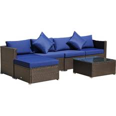 Outdoor Lounge Sets OutSunny 6 Pieces Outdoor Lounge Set