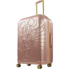 Ful Disney Mickey Mouse Rolling Luggage, Molded Hardshell Suitcase Wheels, Rose
