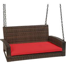 Best Choice Products Woven Wicker Hanging Porch Swing