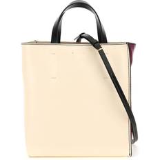 Marni Museuo colour-block tote bag women Cotton/Calf Leather/Aluminium/Copper/Zinc One Size Neutrals