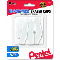 Pentel Hi-Polymer Eraser Caps Non-Abrasive Erasers10-Pk