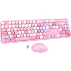 UBOTIE Colorful Computer Wireless Keyboard & Mice Combo