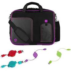 Vangoddy Laptop Briefcase, Black/Purple Nylon (PT_000001247) Quill