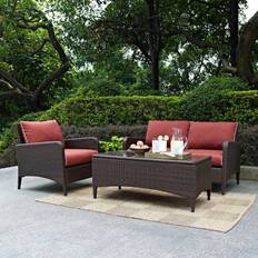 Crosley Furniture Kiawah Sangria Brown Outdoor Lounge Set
