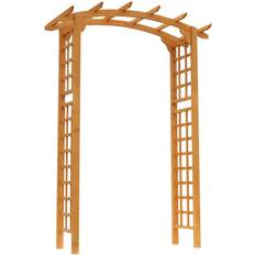 OutSunny 7.5' Fir Wood Round Garden Pergola Style Arch Trellis