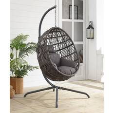 Outdoor Hanging Chairs Crosley FURNITURE Tess Driftwood Wicker Egg