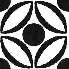 White Tiles Floorpops! Peel & Stick Floor Tiles Black Black Geometric Tory Peel & Stick Floor Tile - Set of 10