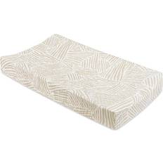 Babyletto Accessories Babyletto Oat Stripe Quilted Muslin Changing Pad Cover In Beige Oat Stripe Changing Pad Cover
