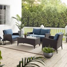 Outdoor Lounge Sets Crosley Furniture Kiawah Collection KO70028BR-BL Outdoor Lounge Set