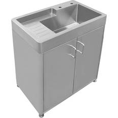Stainless steel utility sink WH33209-CAB-NP Pearl Haus Free Standing Stainless Utility