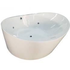Free standing bath tubs Eago AM2130 66 Round Free Standing Acrylic Air Bubble Bathtub