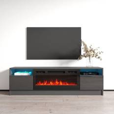 Gray Fireplaces Duke 01 BL-EF Electric Fireplace 63" TV Stand