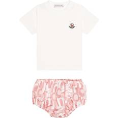 Hvite Andre sett Moncler Baby set of T-shirt and bloomers white 18-24
