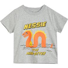 Mini Rodini T-shirts Children's Clothing Mini Rodini Nessie T-shirt Med Tryk Gråmeleret 116/122 Grå