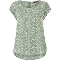 Blusen reduziert Only Printed Top with Short Sleeves - Green/Lily Pad