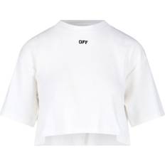 Off-White Off Stamp Ribbed Cropped Tee - White