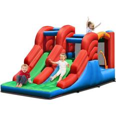 Bouncy Castles Costway 3-in-1 Dual Slides Jumping Castle Bouncer without Blower