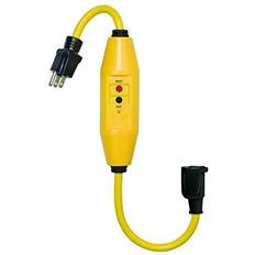Robotic Lawn Mowers Tower Manufacturing 30438018 Auto-Reset 15 AMP Inline GFCI Single Connector Cord, 18 Inches, Yellow