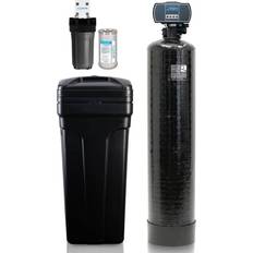 AQUASURE Harmony Series 64,000 Grain Electronic Metered Water Softener with Sediment and Carbon Pre-Filter, Black