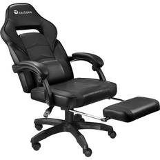 Lær Gaming stoler tectake Gaming chair Comodo With footrest black/black
