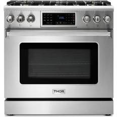 36 inch gas range Thor Kitchen TRG3601 Free Standing Gas Range Cooking Ranges Silver