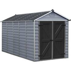 Plastic garden shed Outbuildings CANOPIA PALRAM SkyLight 6 D Dark Gray Deco Plastic Shed 75.6 sq. (Building Area )