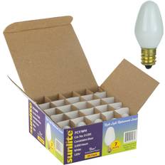 Incandescent Lamps on sale 25Pk SUNLITE 7w C7 120v E12 Candelabra Base White Bulb