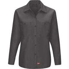 Red Kap Women's Charcoal MIMIX Long Sleeve Work Shirt, Grey