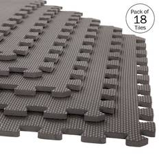Gray Flooring Trademark Global Foam Flooring Tiles Interlocking EVA Foam Pieces by Stalwart (Gray) Grey 18-Pack