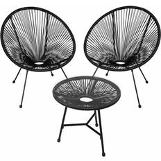 Blau Café-Sets tectake black of 2 Santana chairs