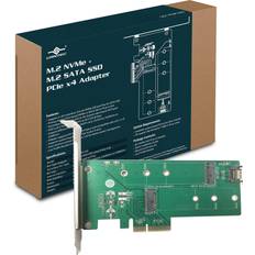 External Enclosures Vantec UGT-M2PC200 M.2 NVMe M.2 SATA SSD PCIe X4 Adapter