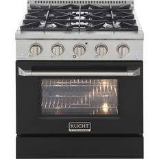 Kucht Pro-Style cu. Natural Gas Range Convection Oven Steel and Black Oven Door Silver, Blue