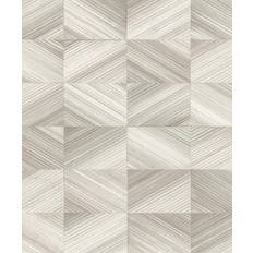 A-Street Prints Brewster Stratum Taupe Geometric Faux Wood Wallpaper