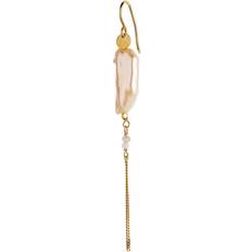 Stine A Long Baroque With Chain Earring - Gold/Pink/Pearl
