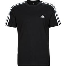 Adidas Bekleidung adidas Essentials Single Jersey 3-Stripes T-Shirt - Black/White
