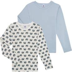 Mehrfarbig Oberteile Petit Bateau Boys' Snail Patterned Cotton Long-Sleeved T-Shirt 2-Pack