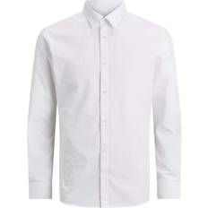 Hvite Skjorter Jack & Jones Drenge Ensfarvet Skjorte