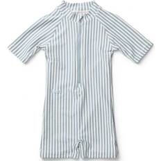 Boys UV Suits Children's Clothing Liewood Max Seersucker UV Sun Suit - Stripe Sea Blue/White