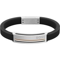 Hugo Boss Smykker HUGO BOSS Sakis Silicone Bracelet Black 1580364-S Sort