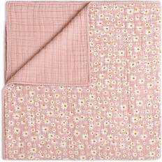 Babyletto Baby Blankets Babyletto Daisy Muslin Quilt In Pink Daisy 50in X 50in
