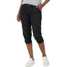 Lee Women's Flex-To-Go Cargo Capri Pants, Regular, Black