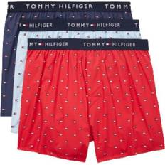 Tommy Hilfiger Men's Underwear Tommy Hilfiger Men's Cotton Classics Slim Woven Boxer 3-Pack, RED