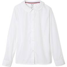 French Toast Little Girls' Long Sleeve Peter Pan Collar Blouse, White