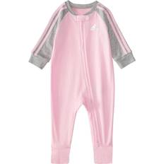 Adidas Jumpsuits Children's Clothing adidas Girls' Long Sleeve Zipper Raglan Footie, Clear Pink, Months