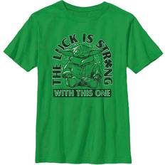 Fifth Sun Boy's Star Wars: The Mandalorian St. Patrick's Day Grogu Luck is Strong with this One Distressed Child T-Shirt Kelly Green