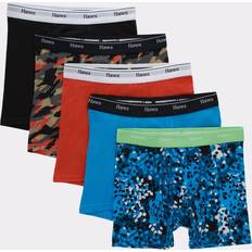 M Boxer Shorts Children's Clothing Hanes Boys' 5pk Originals Printed Boxer Briefs Blue/Black