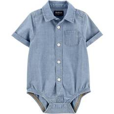 OshKosh Baby Short Sleeve Chambray Button-Front Bodysuit - Blue