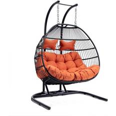 Double hanging egg chair Leisuremod Egg Swing Chair