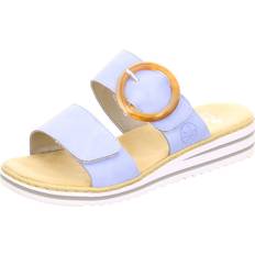 Rieker Schuhe reduziert Rieker Women's V0692-10 Venus Stylish Flat Mule Sandals in Sky Blue