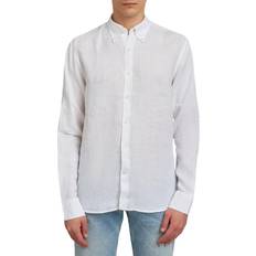Oscar Jacobson Klær Oscar Jacobson Regular Fit Button Down Linen Shirt White